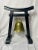Vintage Large Black Wooden 18.5” Pagoda Temple w/ Solid Brass Bell Gong, c. 1925 According to the tape left on the inside...