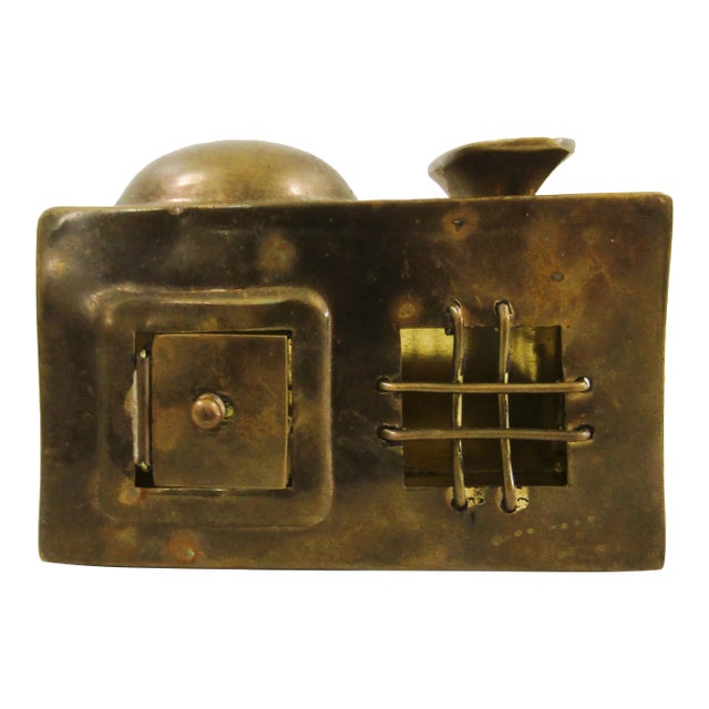 Mid 19th Century Persian Brass Tzedakah Justice or Charity Box For Sale