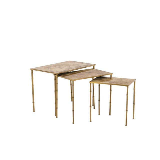 Nesting Tables from Maison Baguès, 1970s, Set of 3 For Sale - Image 9 of 9