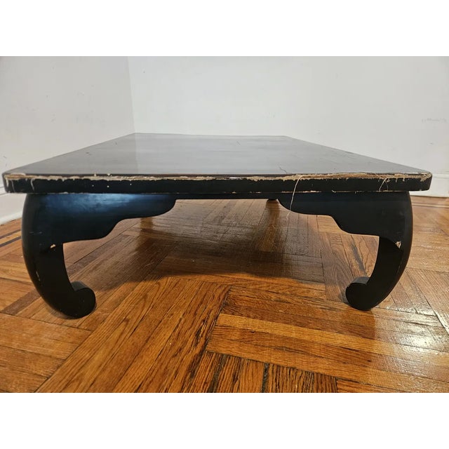 Chinese Black Lacquer Low Table With Mother of Pearl Inlay - 1940s Ming Style, Japanese-American Provenance For Sale In New York - Image 6 of 10