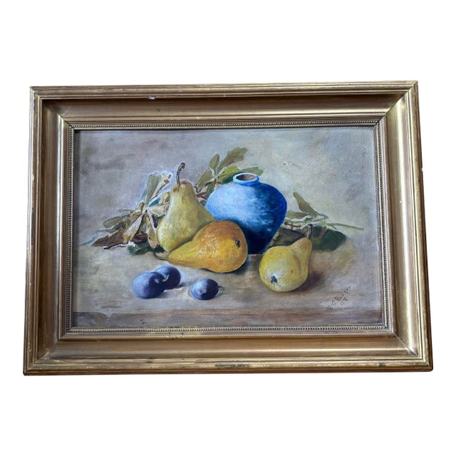 Antique English Oil on Canvas Still Life For Sale