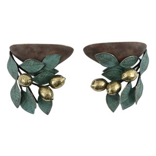 Mid-Century Brass Lemon Sconces by Hans Möller, 1970s, Set of 2 For Sale