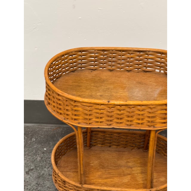 Rattan Accent Table, Mid 20th Century For Sale In San Francisco - Image 6 of 12