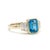 Contemporary Swiss Blue Topaz Engagement Ring | Emerald Cut Blue Gemstone Ring Us 7 For Sale - Image 3 of 3