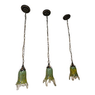 1990s Handmade 3 Wrought Irons Pendant Light For Sale