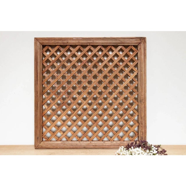 Wood Sakura Farmhouse Asian Window Panel For Sale - Image 7 of 7