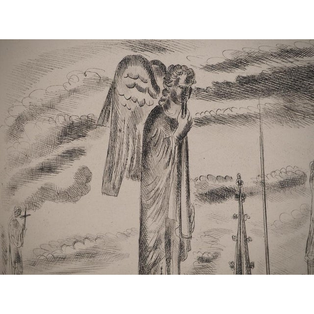 Hermine David, On the Roof of Notre Dame, Original Engraving For Sale - Image 4 of 6