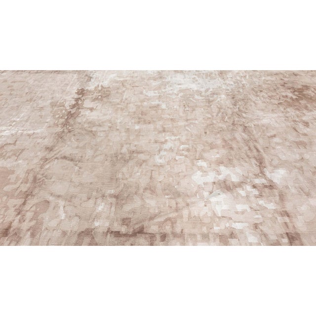 Large Abstract Dusk Beige Silk Rug by Doris Leslie Blau. Size: 14'7" × 18'0" (444 × 548 cm) Graceful and serene, this...