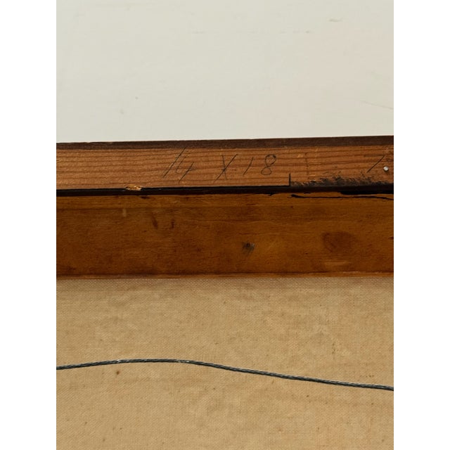 Wood Vintage Expressionist Portrait Painting Signed Oil on Board Framed For Sale - Image 7 of 7