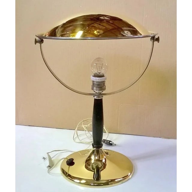 Black Gardoncini Table Lamp in Brass from Zerowatt,1940s. For Sale - Image 8 of 8