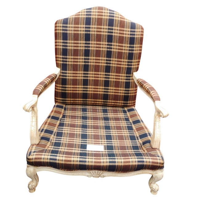 Experience Timeless Comfort With the Highland House French Country Bergère Chair and Ottoman Set. 1970s For Sale - Image 10 of 12