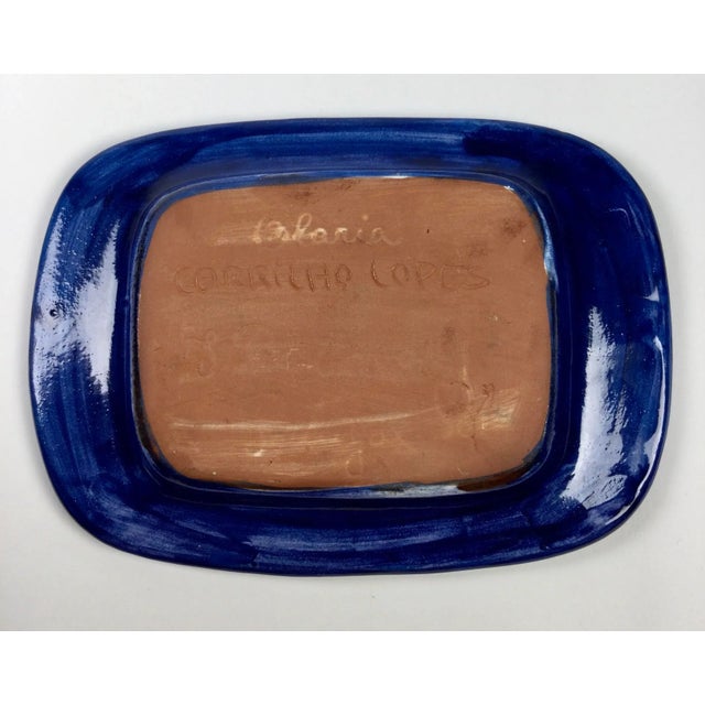 Vintage Hand-Painted Butter Dish or Condiment Holder by Olaria For Sale - Image 4 of 13