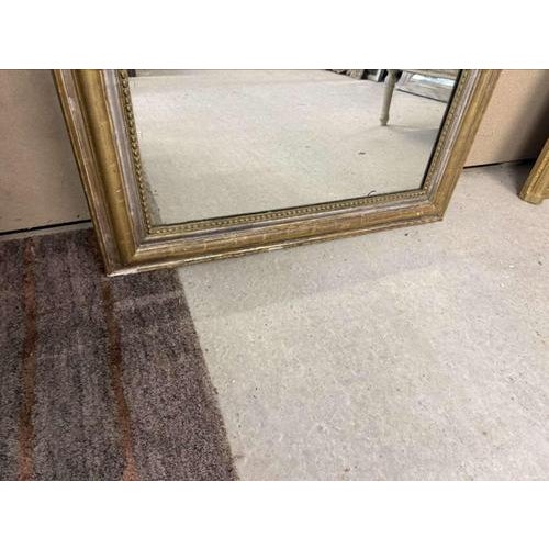 Large Antique French Original Shaped Top Silver Git Mirror, 1800s For Sale - Image 4 of 7