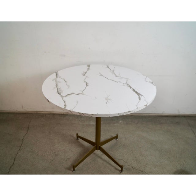 Mid-Century Modern Mid-Century Modern Style Custom Faux Marble Dining Table For Sale - Image 3 of 12
