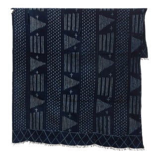 Dogon African Celestial Geometry Indigo Throw For Sale