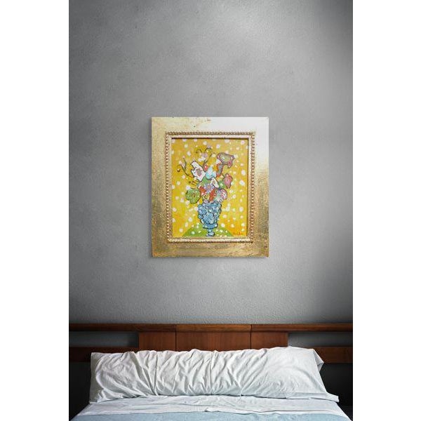 2020s "Golden Flowers" Large Oil Painting For Sale - Image 5 of 5