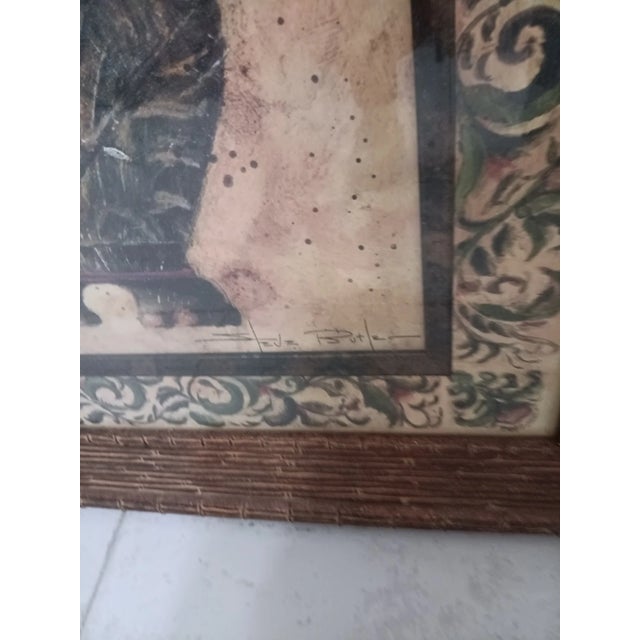 Art Picture Potted Plantation Palm by Steve Butler Gold Wood Frame Glass For Sale In Naples, FL - Image 6 of 6