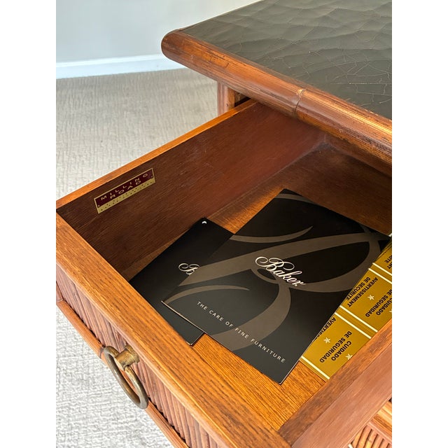 Late 20th Century Baker Rattan 7 Drawer Bachelor Chest of Drawers For Sale - Image 10 of 10