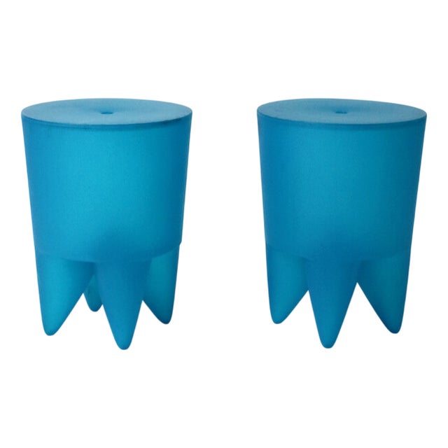 Set of Bubu Stool in Translucent Blue by Philippe Stark for XO, 1990s For Sale
