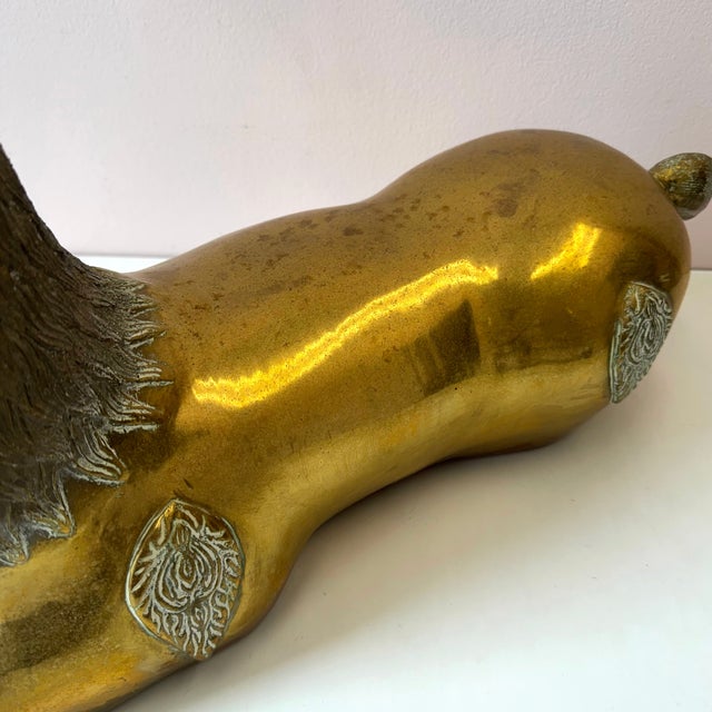 Vintage Extra Large Brass Deer Statue For Sale - Image 10 of 11