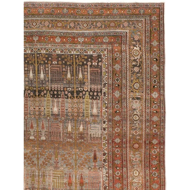 Early 20th Century Early 20th Century Willow Tree Earth Tone Persian Bidjar Rug - 10'8" x 18'3" For Sale - Image 5 of 5