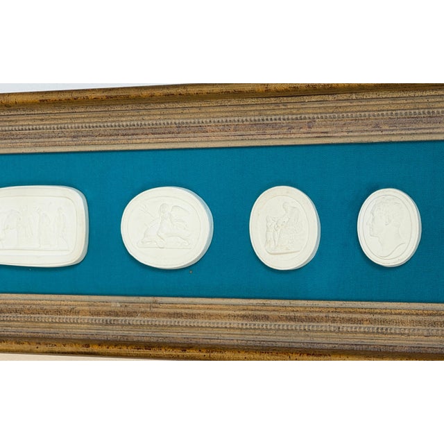Framed Group of Seven Italian Grand Tour Cast Plaster Intaglios, 19th Century For Sale - Image 18 of 18