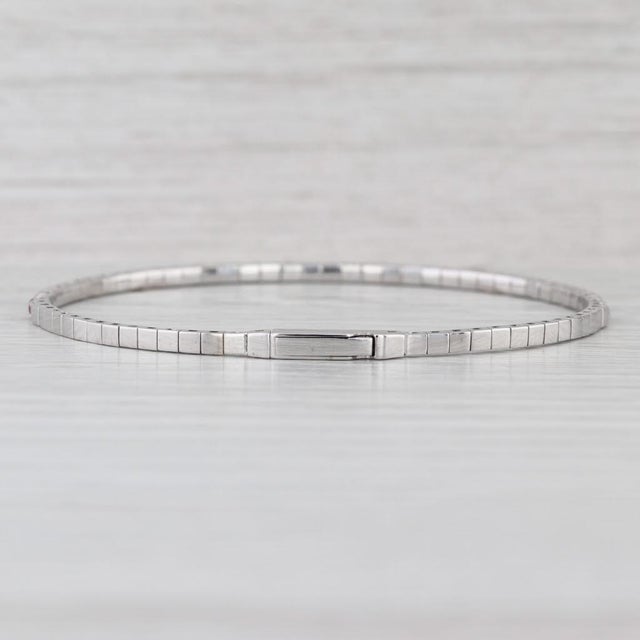 1.25ctw Diamond Ruby Flexible Bangle Tennis Bracelet 14k White Gold 6.75" For Sale In Greensboro - Image 6 of 7