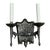 1920 Tudor Arts and Crafts Double Sconce Blackened Cast Iron by Levolite For Sale