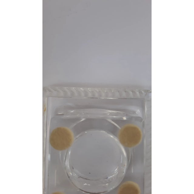 Lalique Late 20th Century Square Lalique Crystal Candle Holders Signed France - Set of 5 For Sale - Image 4 of 5