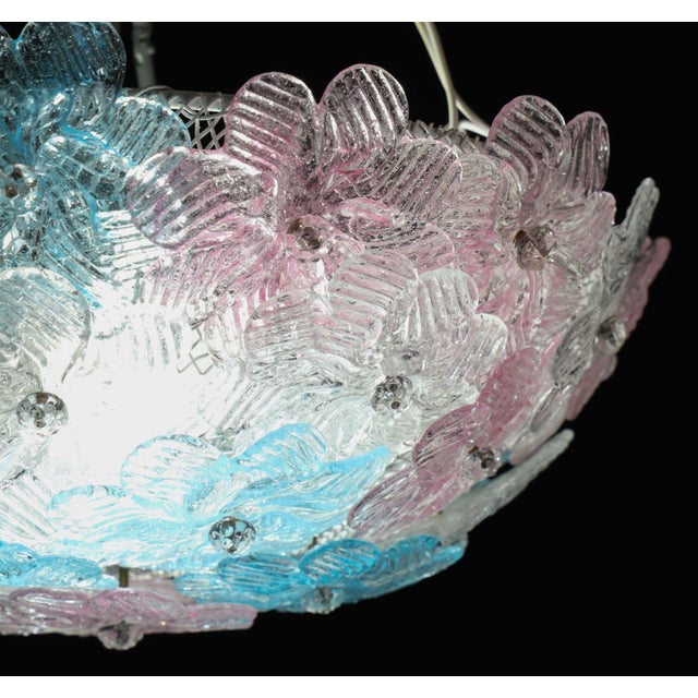 1970s Murano Multicolor Ceiling Light Flower by Seguso for Venini For Sale - Image 12 of 12