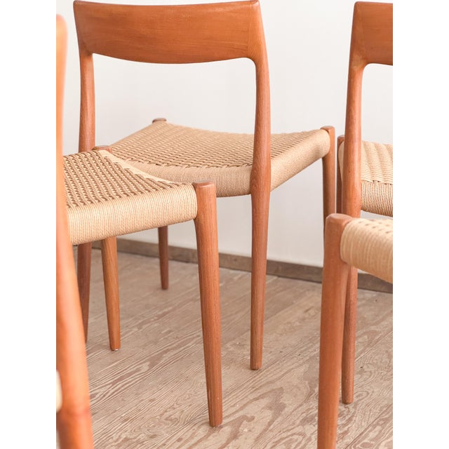 Mid-Century Danish Teak Dining Chairs #57 & 77 by Niels O. Møller, J. L. Moller, Set of 10 For Sale - Image 12 of 16