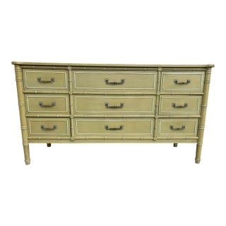 Mid 20th Century Henry Link Faux Bamboo Bali Hai 9 Draw Dresser For Sale