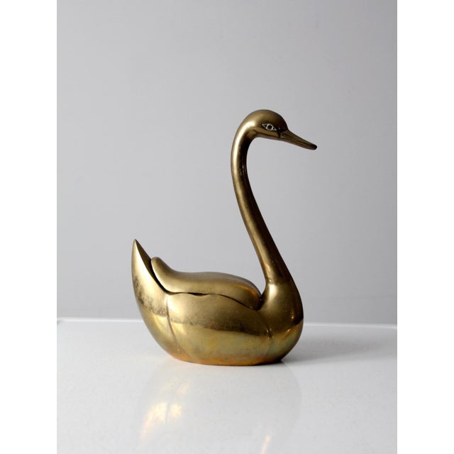 Mid Century Brass Swan Box For Sale - Image 6 of 12