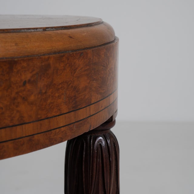 Brown French Art Deco Bouillotte Side Table, Circa 1920 France For Sale - Image 8 of 12