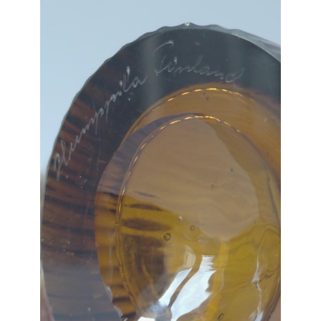 Large Scandinavian Sculptural Art Glass Vase by Tauno Wirkkala for Humppila, 1970s For Sale - Image 9 of 17