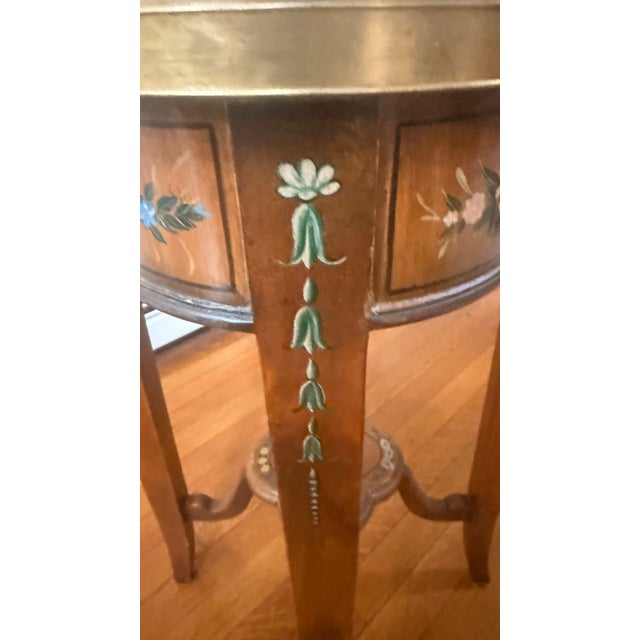 Burnt Orange Theodore Alexander Hand-Painted Quatrefoil Accent Table With Brass Gallery For Sale - Image 8 of 13
