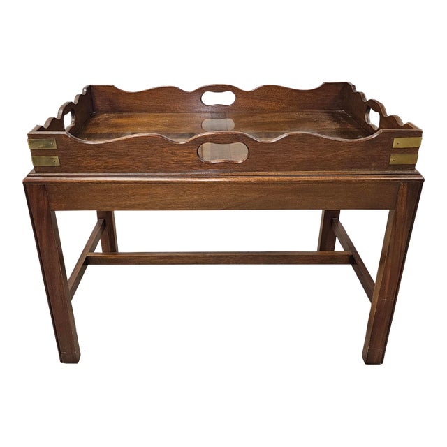 George III Style Mahogany Tray Top Cocktail Table For Sale