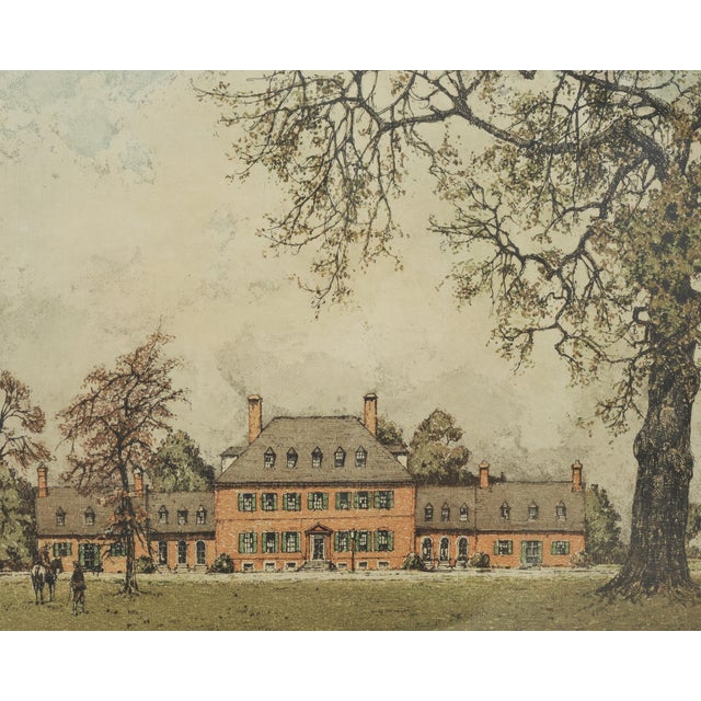 Beige Set of 3 Josef Eidenberger Williamsburg Architectural Etchings 1977 For Sale - Image 8 of 18