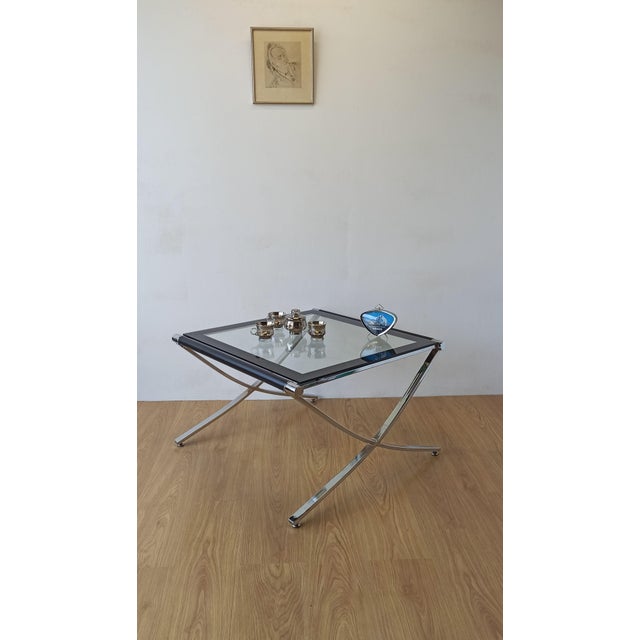 Barcelona Style Chrome Coffee Table, 1970s For Sale - Image 10 of 18