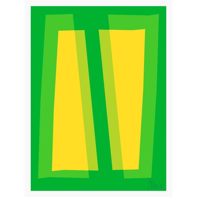 Yellow and Green Transparencies Fine Art Print 14" X 20" by Liz Roache For Sale In Boston - Image 6 of 6