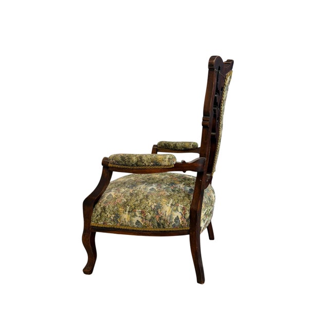 19th Century Antique Mid-19th Century Victorian Parlor Armchair For Sale - Image 5 of 13