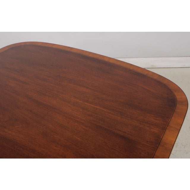 Brown Baker Mahogany Inlaid Banded Dining Room Table For Sale - Image 8 of 16