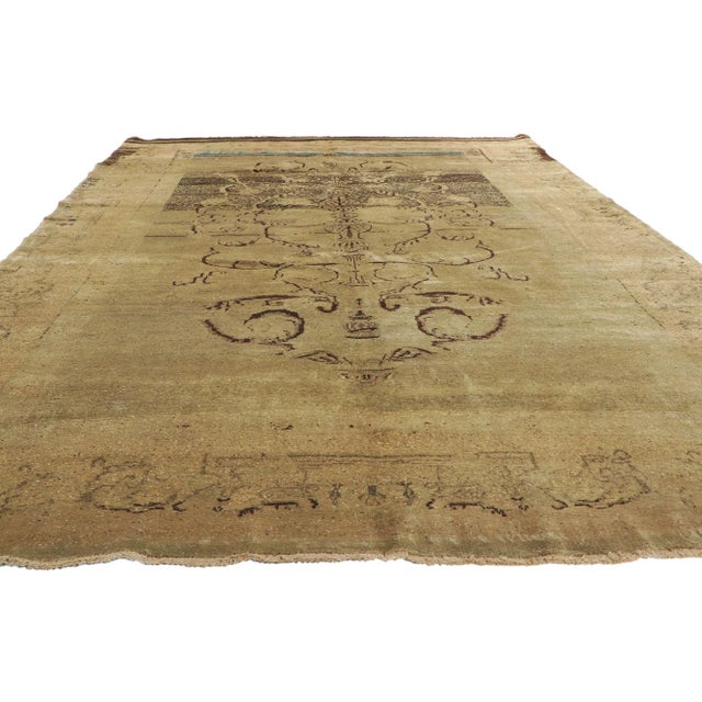 Modern Early 20th Century Vintage Turkish Oushak Rug - 7'00 X 11'03 For Sale - Image 3 of 8