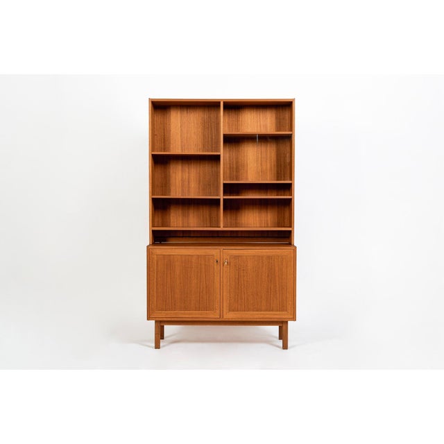 Pair Mid-Century Swedish Modern Teak Bookcase Cabinets, 1960s For Sale - Image 17 of 18