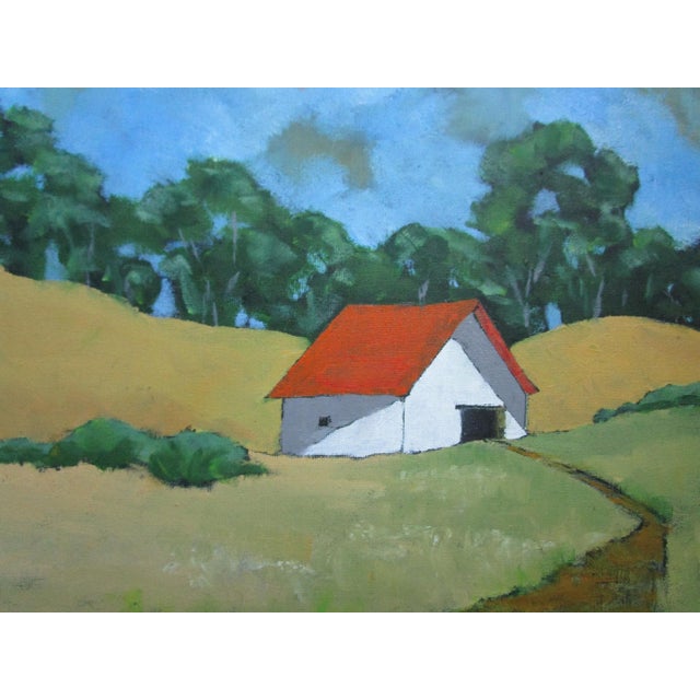 Sonoma Hillside Barn, Lynne French California landscape oil painting. The signed original painting measures 11x14 on...