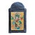 Mexican Devotional Nicho With Black Arched Pressed Tin Frame For Sale