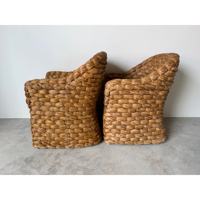 1990s Ralph Lauren “Joshua Tree” Woven Barrel Back Accent Chairs – A Pair For Sale - Image 5 of 12