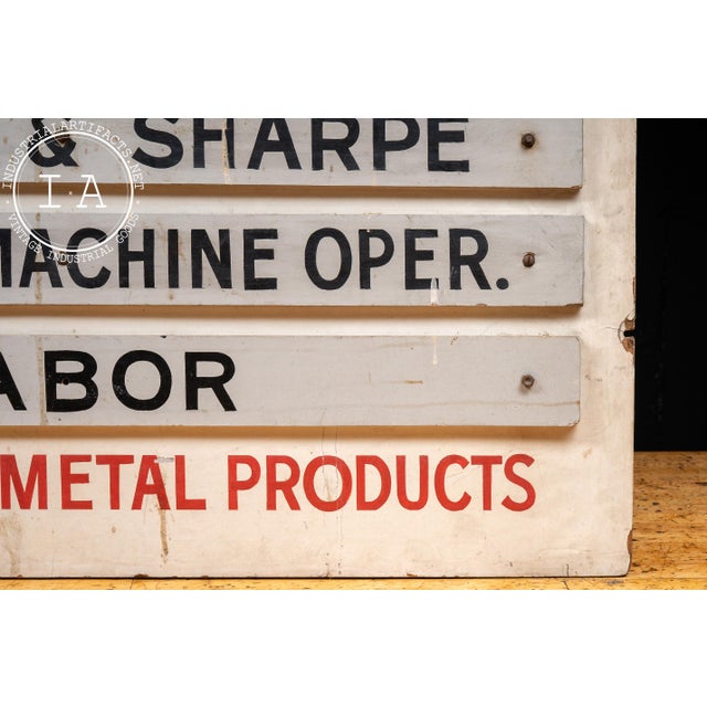 Vintage Hand-Painted Roseland Metal Products (Chicago) Help Wanted Sign For Sale - Image 10 of 15
