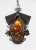 Black Mid 20th Century Black Birdhouse Lantern With Amber Blown Glass For Sale - Image 8 of 11