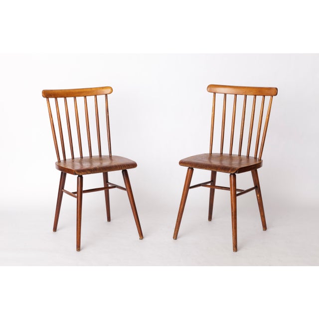 Vintage Spindle Back Chairs in Beech, 1970s, Set of 2 For Sale - Image 9 of 10